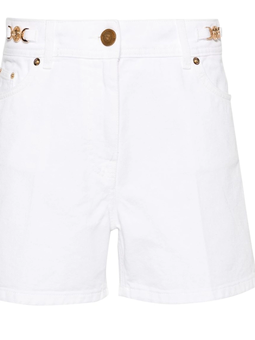 Cheap straight-leg Women Versace shorts denim high-rise 0328